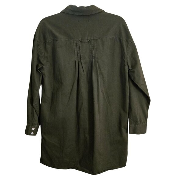 Madewell NWOT Mini Shirt Dress In Loden 2023 Pockets Size M - Picture 3 of 11